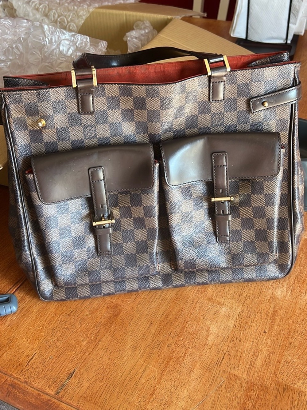 Louis Vuitton Black and Brown Checkered shoulder bag - Picture 3 of 11